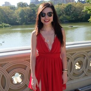 Michael Costello Red Mini Dress from Revolve Size Small